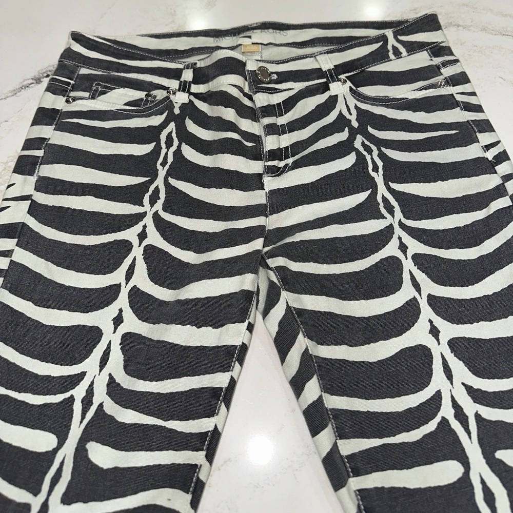 Michael Kors Black and White Zebra Pattern Pants